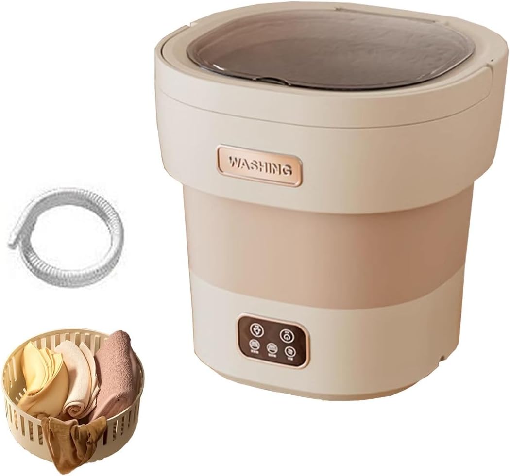 Upgraded Large Capacity Washer 18L Foldable Washing Machine 12x12x13in Portable Washer For Underwear, Baby Clothes Or Socks Space Saver(Pink)
