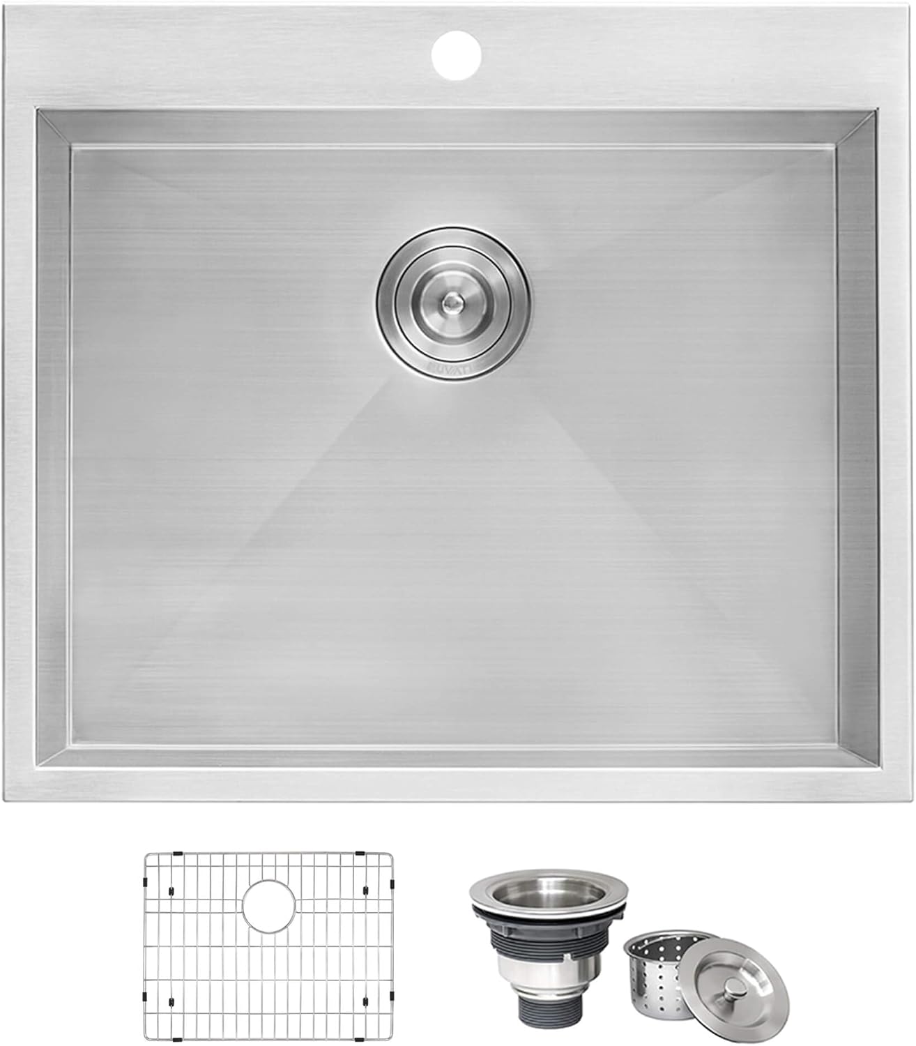 Ruvati 25 x 22 x 12 inch Drop-in Topmount Laundry Utility Sink, Deep 16 Gauge Stainless Steel Utility Sink - Drop In Laundry Sink - Single Bowl Laundry Room Sink - RVU6010