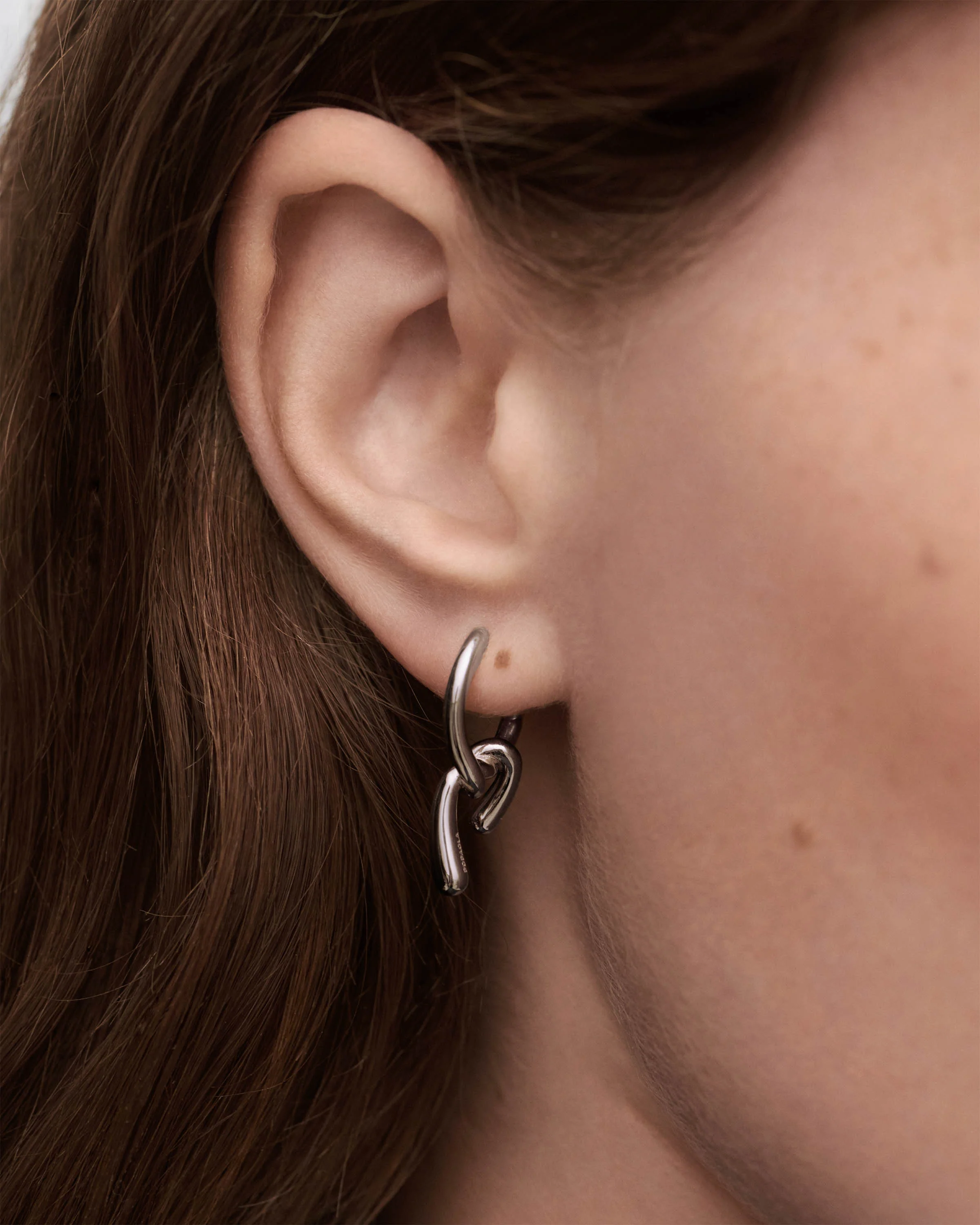 Mini Twist silver hoops