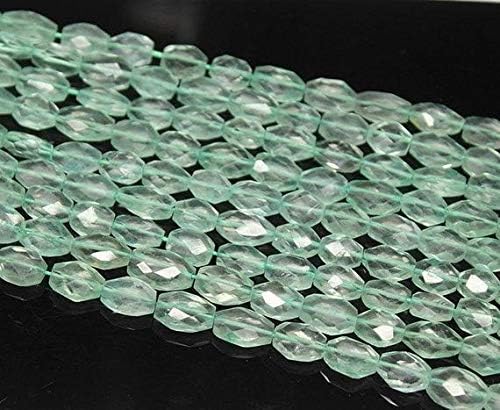 5 Strand Prasiolite Green Amethyst Faceted Oval Gemstone Loose Craft Beads 13 Inch Long 11mm 8mm Code-HIGH-26686