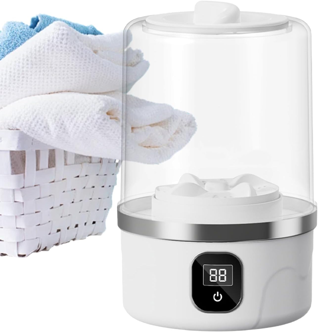 Portable Washing Machine - Rechargeable Small Washer, Compact Laundry Cleaner | Small Size Appliance With Gentle Cycles Baby Clothes, Underwear Towels Socks delicate At Home For Travel Use
