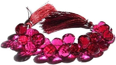 13 inch natural beads strand of 9-10mm faceted onion pink quartz gemstone briolletes beads for DIY jewelry - necklace, bracelet, earring, ring.