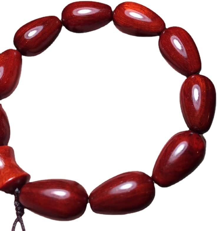 Mascot Wooden Crafts Wood Carving Art Wood Decoration Artwork 小叶紫檀2.0 * 1.2水滴珠配竹节珠佛珠手串 高油密玻璃 手串佛珠(小叶紫檀水滴珠配竹节珠)