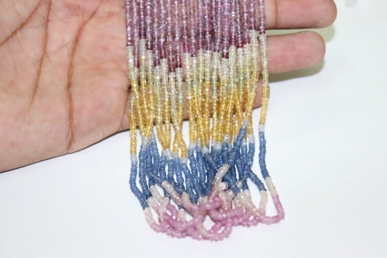 Multi Sapphire Faceted Rondelle Beads 3.5 mm Multi Beads Multi Rainbow Beads Multi Sapphire Beads Wholesale Beads