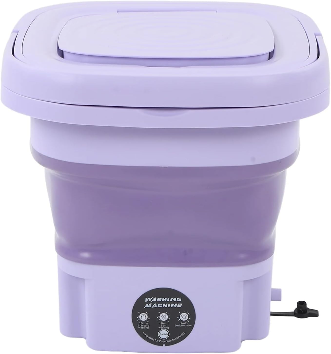 Compact Laundry. 8L Portable Small Foldable Washing Machine With Spin Dryer For Socks Underwear Panties Washer Household Mini .Portable(PURPLE)