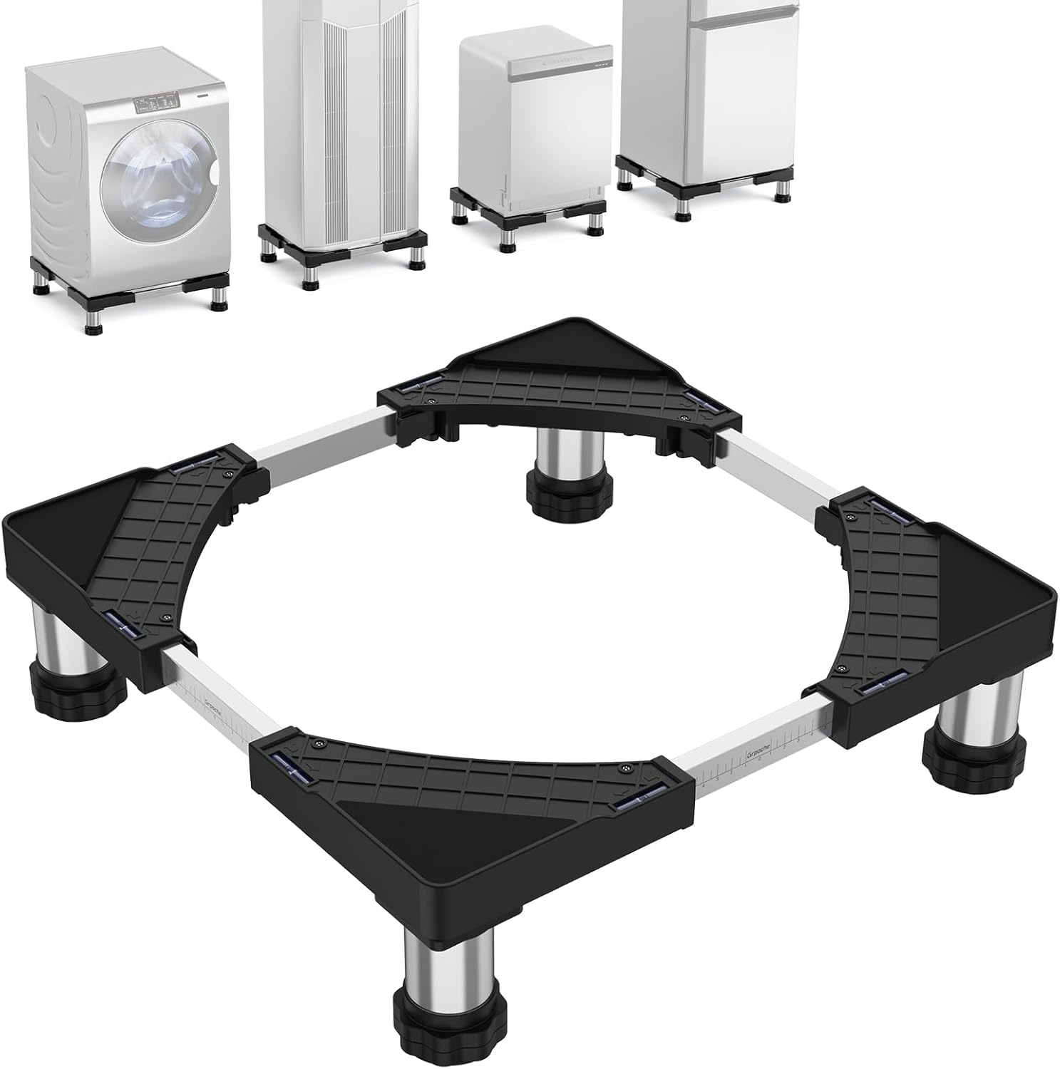 Mini Fridge Stand with 4 Strong Feet Washing Machine Stand Base Adjustable Universal Stand Base for Portable Refrigerator Dryer Stand Laundry Pedestal Appliance 3.9