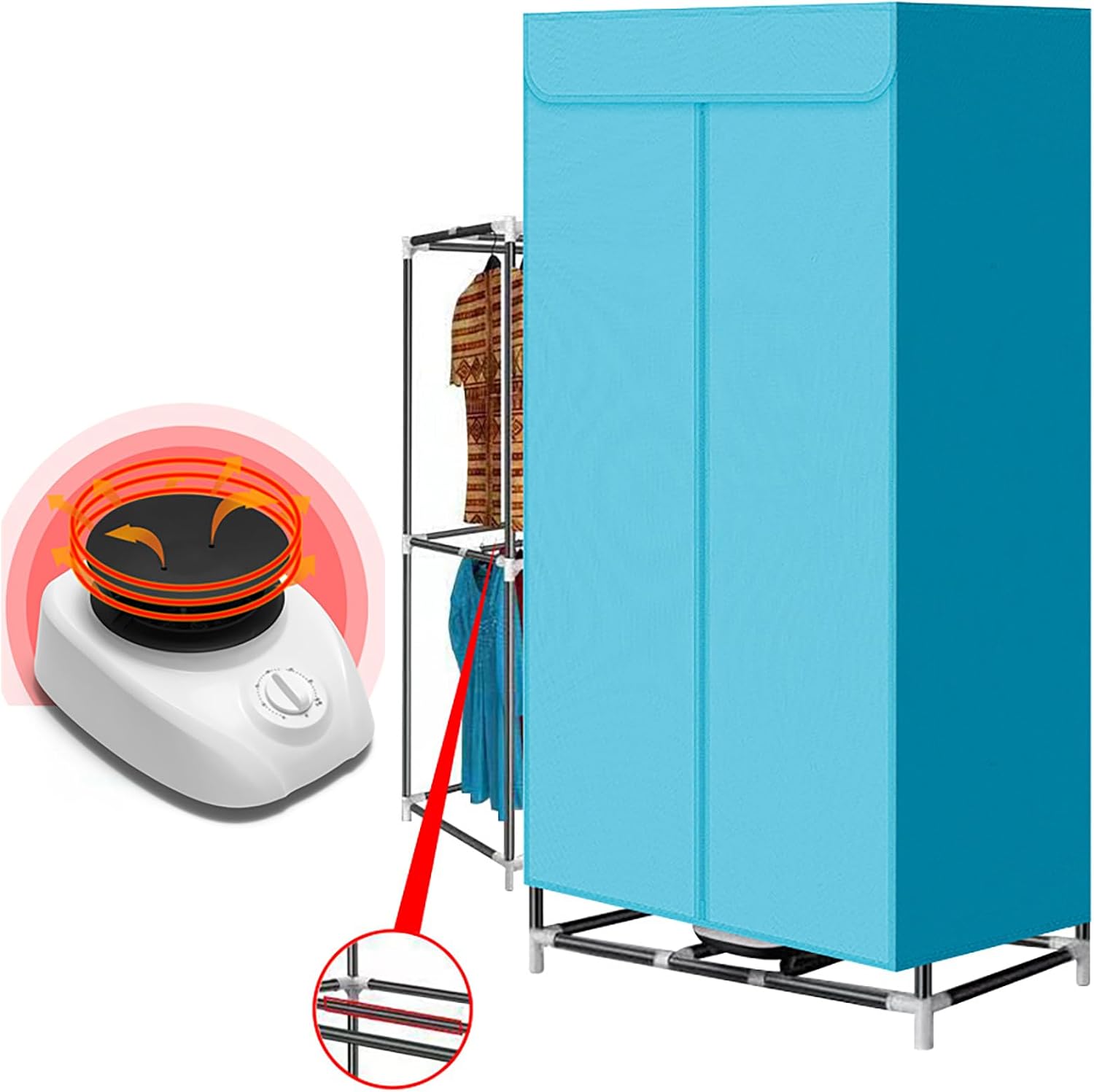 Portable Clothes Dryer, Portable dryers for laundry, Mini dryer for clothes, Electric Clothes Dryer Machine for Apartment, RV, Travel(1000W-US plug)