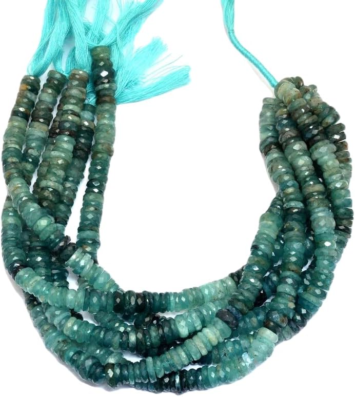 13 inch Strand of Natural gem Grandidierite, 7-8mm tyre rondelle Faceted Beads for DIY Jewelry Making. | Beads_03847