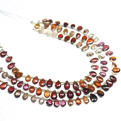 Natural Multi Spinel Pear Drop Gemstone Craft Loose Beads Strand 8