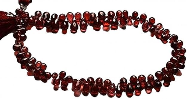 8.6 Inch Natural Gemstone Faceted Beads Drop Shape Briolettes Very Rare Garnet 5 to 6 MM lot of 10 Strands CHIK-STRD-95026