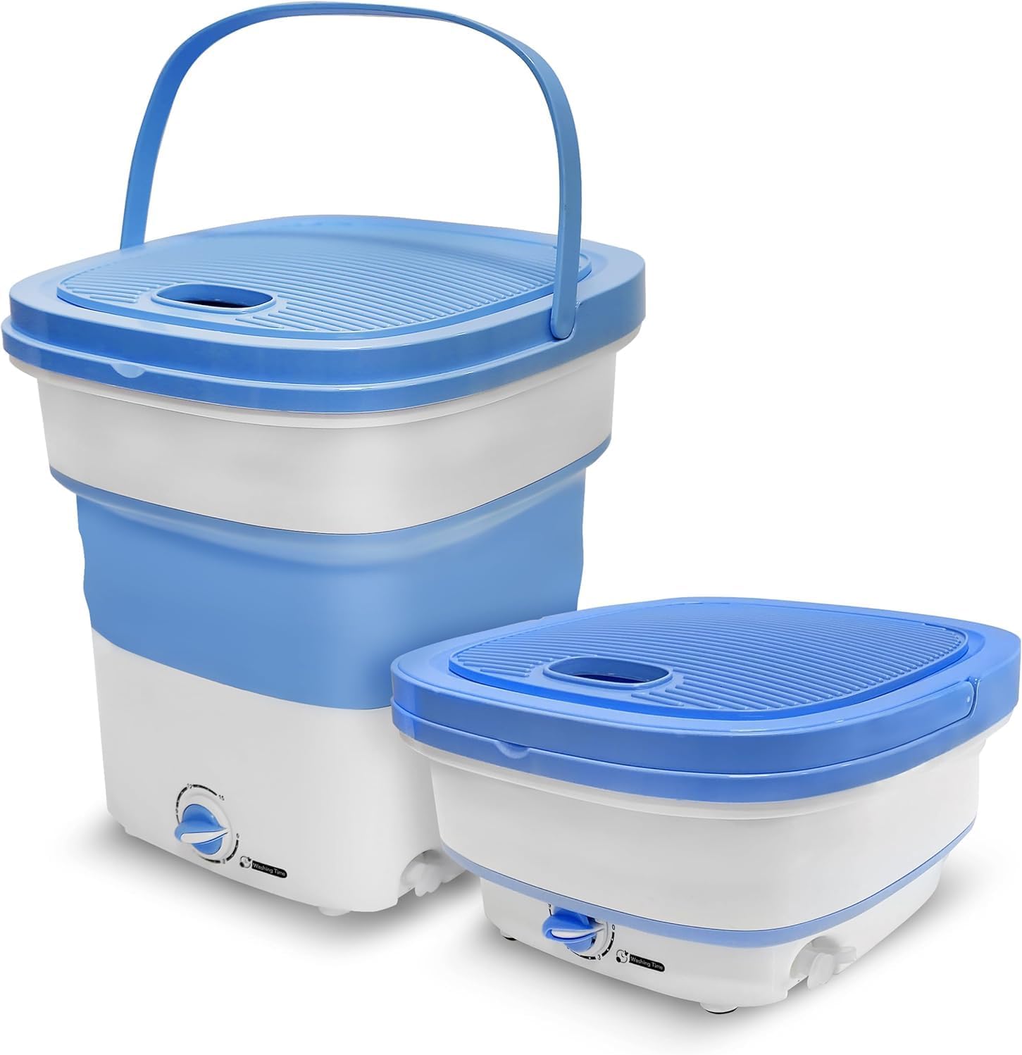 PURE CLEAN Portable Washing Machine Mini Washer Lightweight Collapsible Bucket - Perfect for Camping, Travelling, Apartment