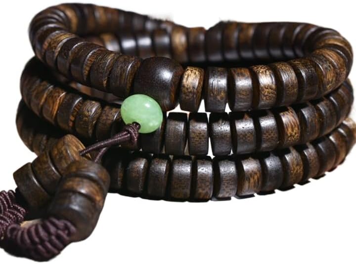 Brunei Agarwood sinensis Rosary Beads 8mm*108-Bead Prayer Beads Old Wood, Multi-Circle Long Chain