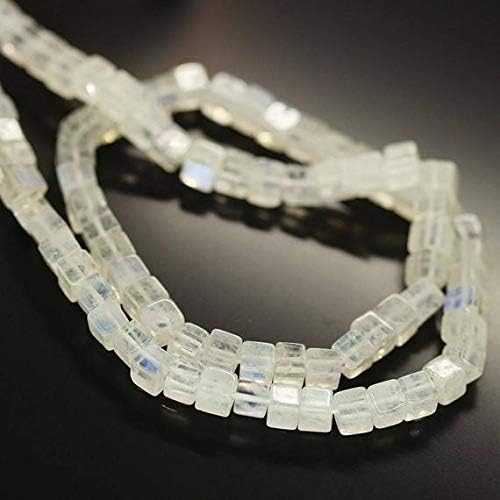 1 strand rainbow moonstone square box smooth 16'' long strand gemstone beads, jewelry supplies for jewelry making, for meditation jewellery gemstone size 4mm to 5mm