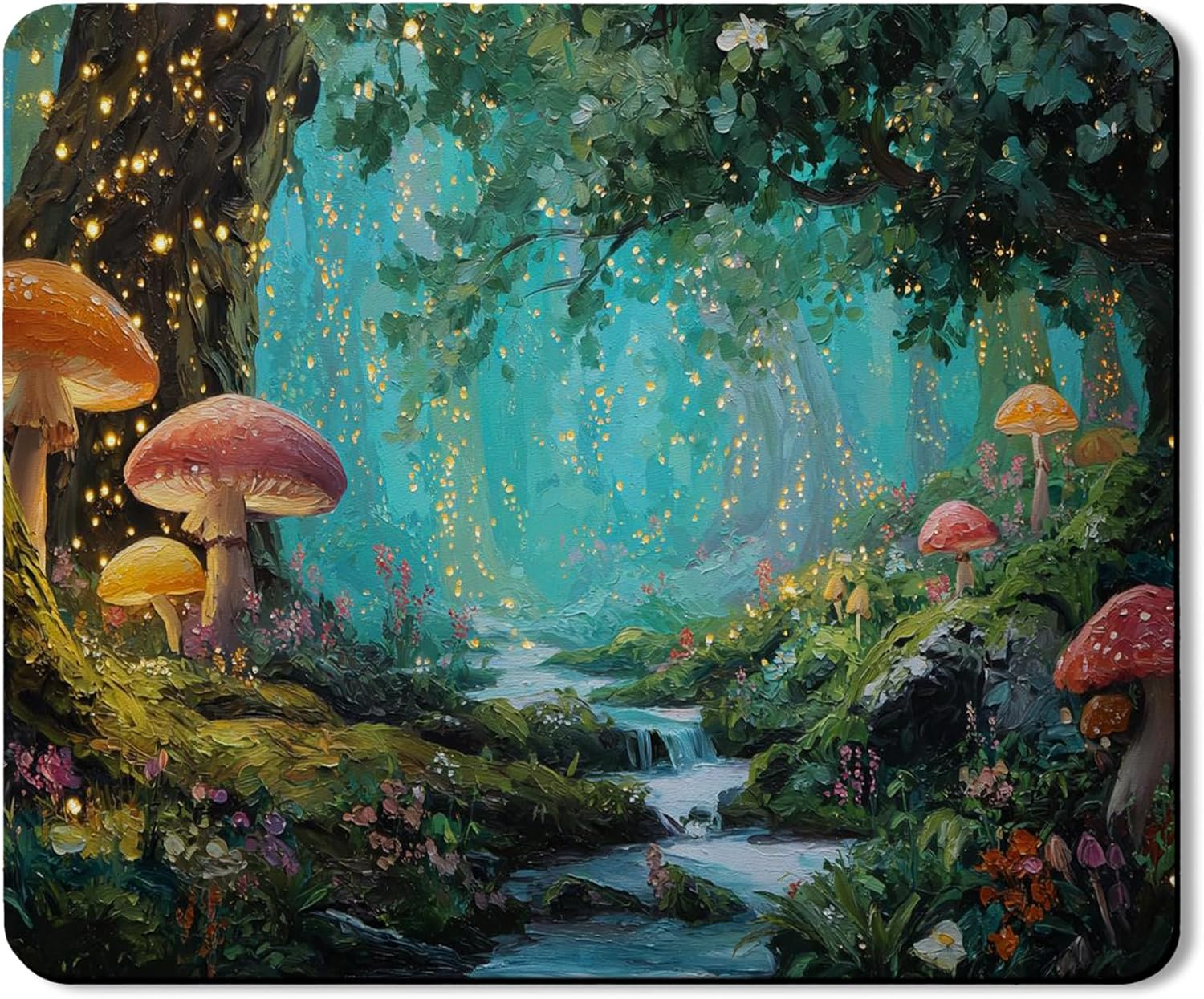 Fanciful Washer Dryer Top Protector Mat, Enchanted Forest Artwash Appliance Dust Covers, Cozy Autumn Rubber Anti-slip Waterproof Washer And Dryer Mats for Laundry Room 20x24 Inch