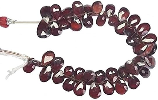 6 Inch 8x13-8x17mm Natural Garnet Faceted Pear Shape Briolette Beads lot of 5 Strands Chik-STRD- 91822