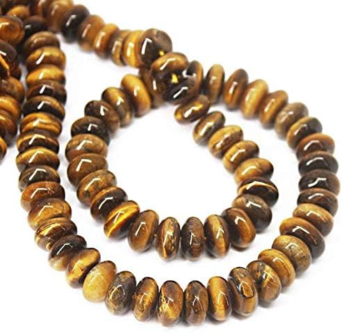 1 Strand Tiger Eye rondelle Smooth 18'' Long Strand Gemstone Beads, Jewelry Supplies for Jewelry Making, Bulk Beads, for Meditation Jewellery Gemstone Size 11mm to 12mm