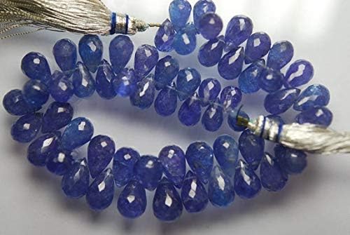 241 Carats, 8 Inches Strand, Blue Tanzanite Faceted Drops Briolettes, Large Drops Size 9-13mm Code-HIGH-2901