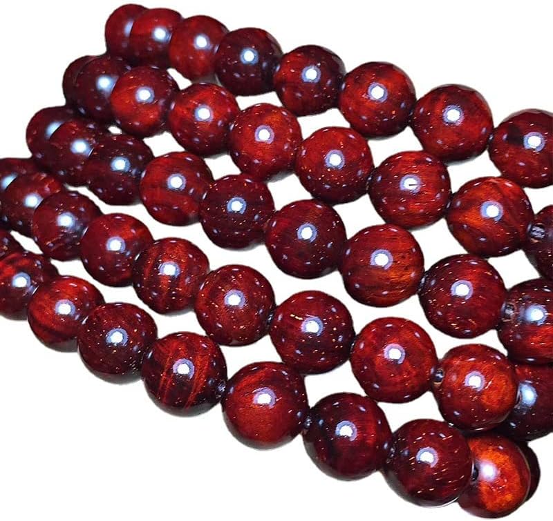 Mascot Wooden Crafts Wood Carving Art Wood Decoration Artwork 印度小叶紫檀老料0.8 * 108颗手链 水波乱纹多金星材质细玻璃底泥料(小叶紫檀老料0.8 * 108颗手链)