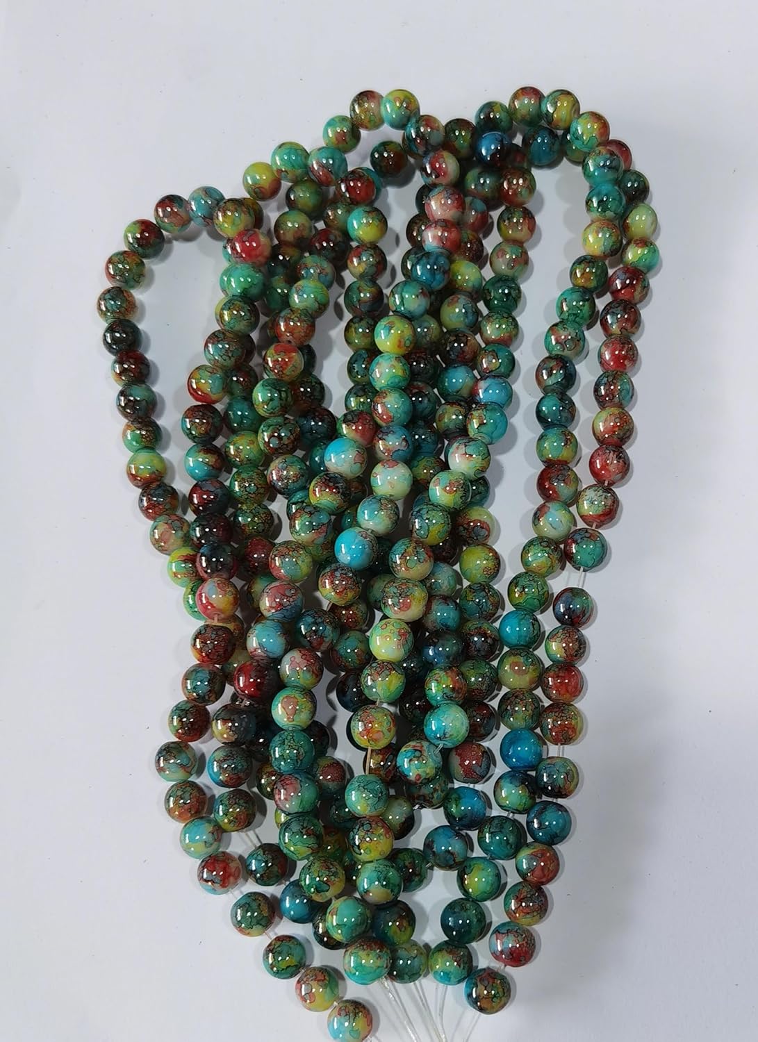 240pcs 10mm Glass Beads for DIY Bracelets and Bangles - 30 Colors - (Color: C-68 / Size: 10mm)