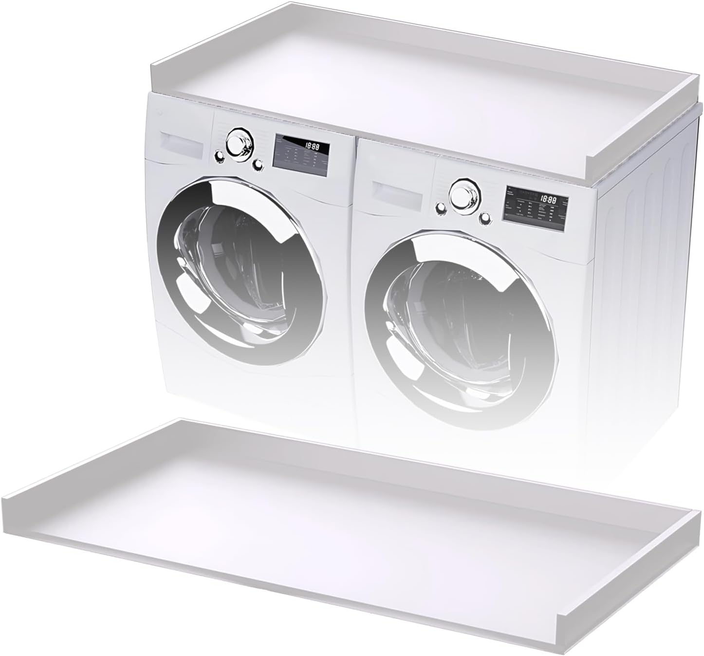 B&B HARDWARE Over Washer and Dryer Countertop - Heavy-Duty Laundry Countertop - Washer Dryer Shelf - Laundry Room Topper - Washing Machine Shelf with Silicone Pegs - White, Standard, 26 x 54