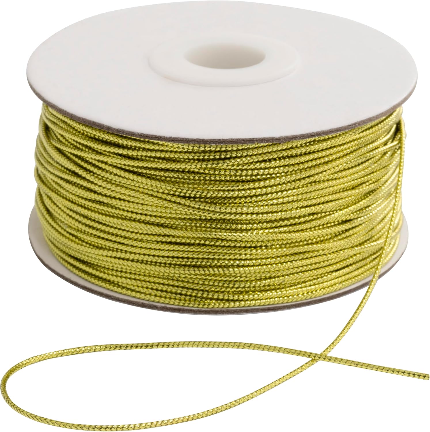 AERZETIX - C73429 - Shiny Braided Cord Roll 90 m x 1 mm - Gold Colour - Spool Thread Rope Decoration Creative Projects Art Packaging