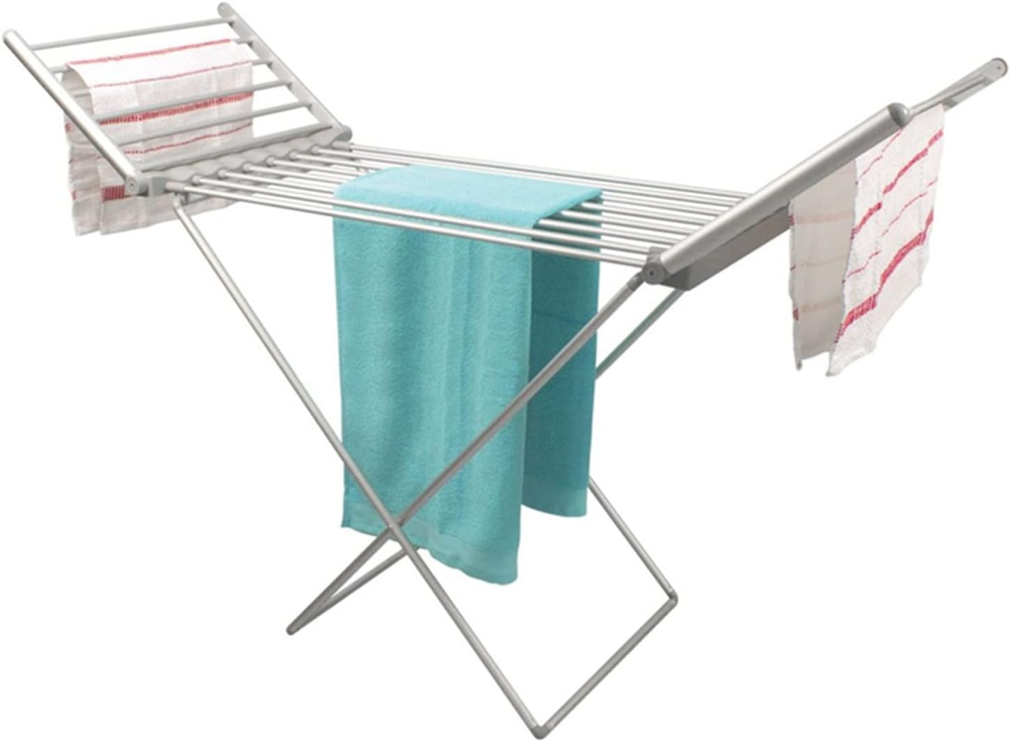 Folding Clothes Airer with Wings - Portable Electric Heated Clothes Dryer with Wings - Energy-Efficient Indoor Airer Wet Laundry Drying Horse Rack