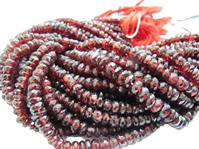 Natural Garnet Beads Rondelle Faceted,5 to 7mm Sizes Choice Available, 7 inches Long lot of 25 Strands CHIK-STRD-98248
