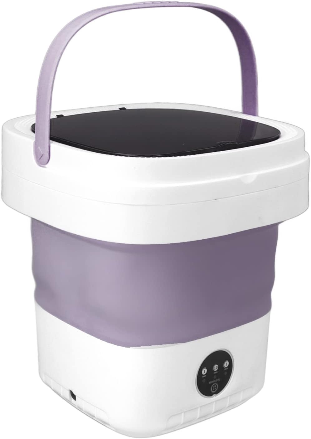 Asixxsix Mini Portable Washing Machine, 7.5L Portable Bucket Washer Foldable Washing Machine with Soft Spin Dry and Drainage Pipe, Small Portable Washer for Underwear Apartment RV Travel (US)