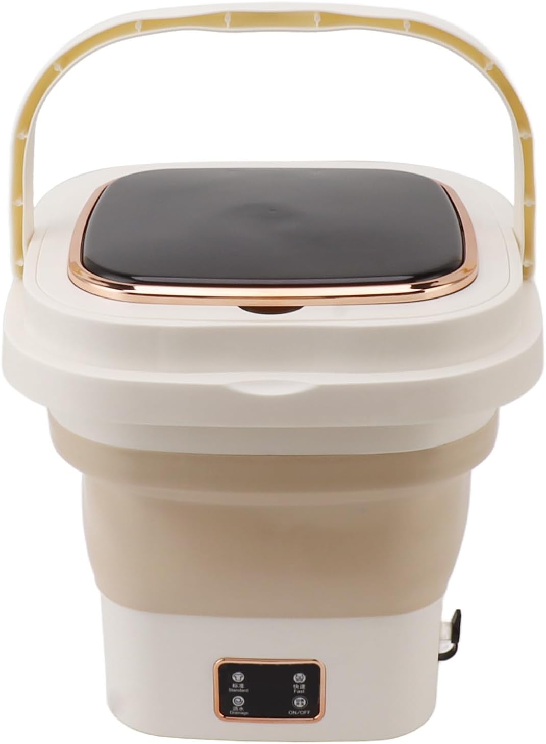 Portable Washing Machine, Folding Compact Lightweight 9L Bucket Lavadora Portatil, Low Noise Integrated Design Multifunctional Washing Machine, for Dormitories[Beige]