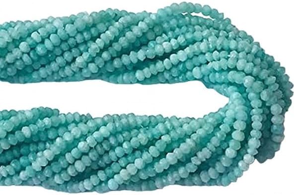 Natural Amazonite Faceted Rondelles, Tiny Beads 3mm 13 Inch lot of 10 Strands CHIK-STRD-95754