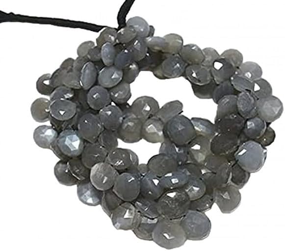 Grey Moonstone Heart Shape Beads, Faceted Beads, Moonstone Heart Beads, 11-13mm 10 Inch lot of 10 Strands CHIK-STRD-95088