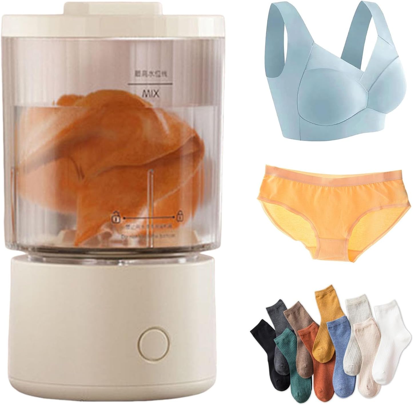 Portable Portable Turbo Washing Cup Electric Washer for Socks Underwear, Rechargeable Travel Washing Machine, Type-C Charging Charging