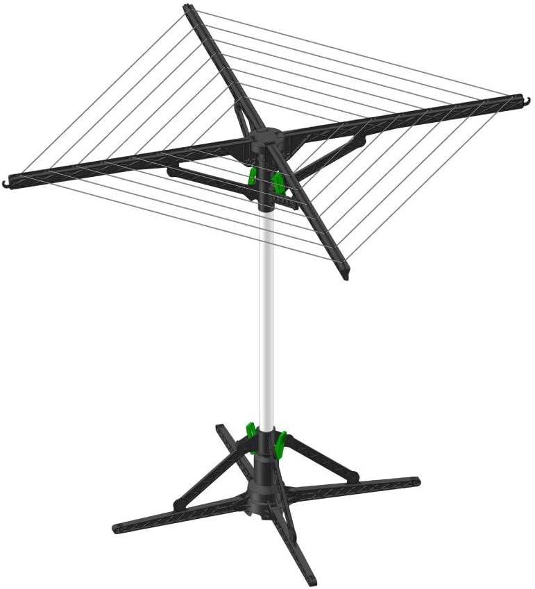 Rotating Cloth Dryer – Electric Drying Rack with 2-Hour Auto Shut-Off | Foldable, Lightweight, 20kg Max Load | 120-Minute Timer | 18V DC Power | Indoor Clothes Drying Solution