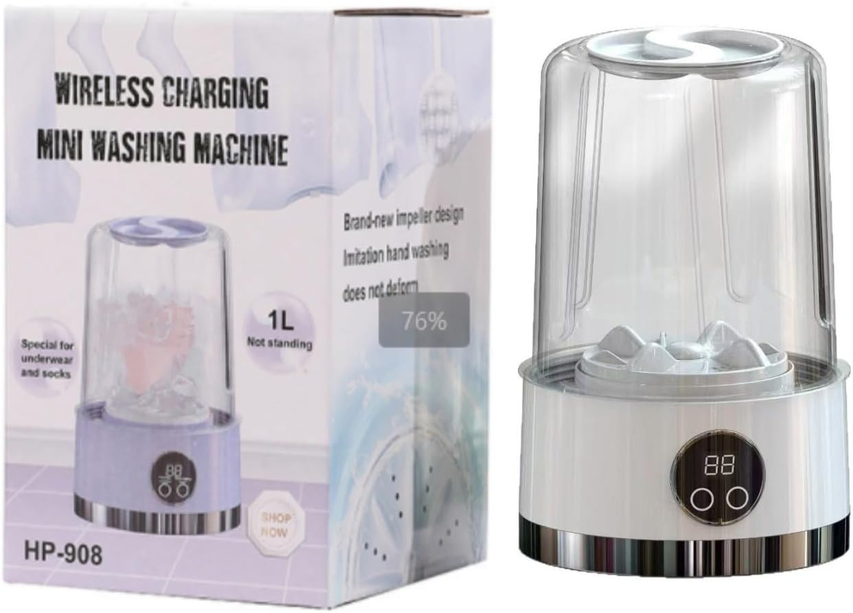 2025 Upgraded Portable Mini Washing Machine - Type-C Rechargeable Wireless Small Washing Machine - Underwear/Sock Cleaning Machine - Essential for Dormitory/Travel/Camping