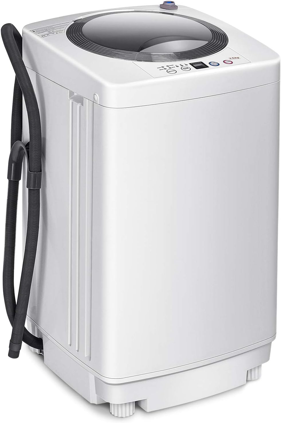 ARLIME Portable Washing Machine 1.2 Cu.ft, 8 lbs Capacity, Built-in Drain Pump, Full-automatic Washer and Dryer Combo for Apartment, RV, Dorm