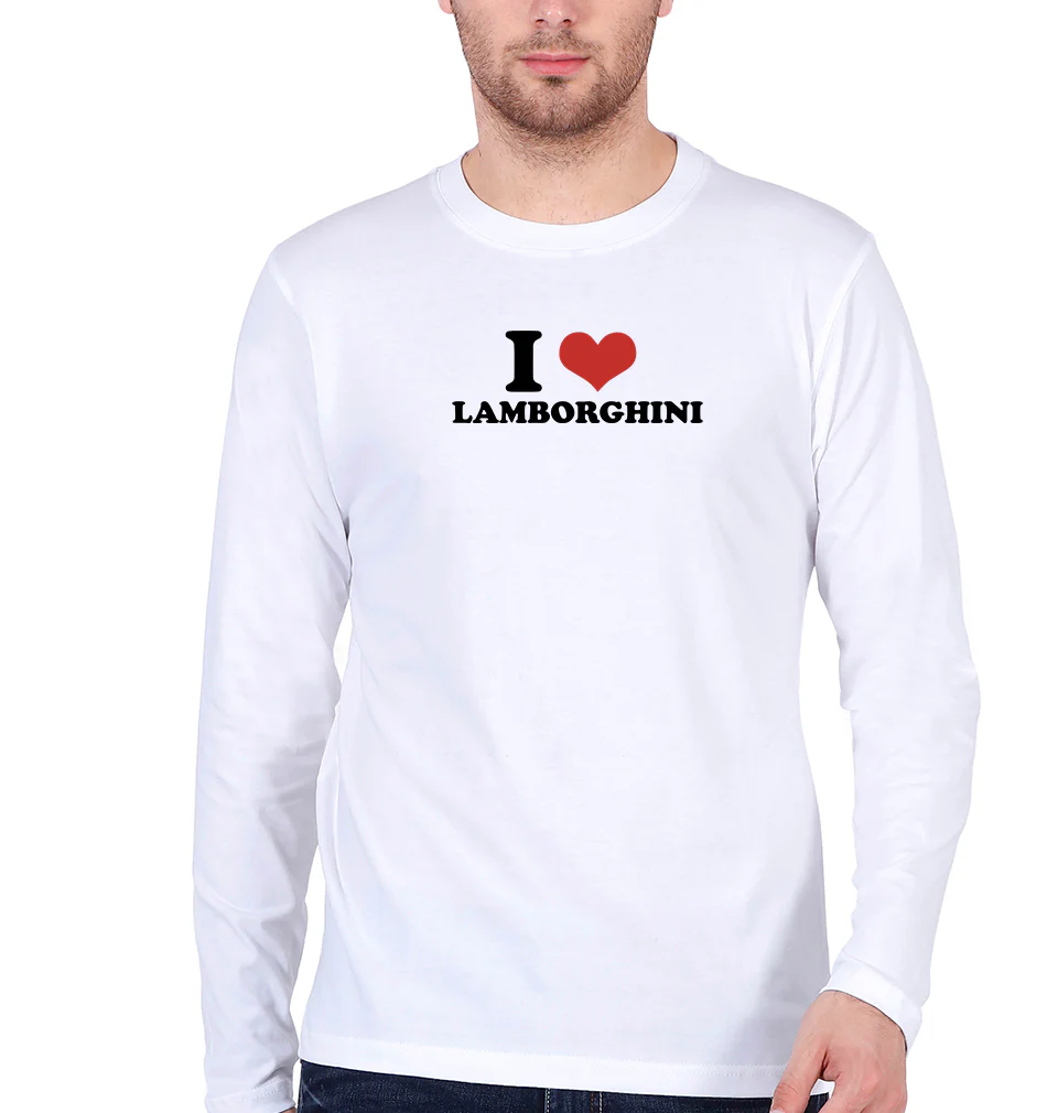 I LOVE LAMBORGHINI Full Sleeves T-Shirt for Men