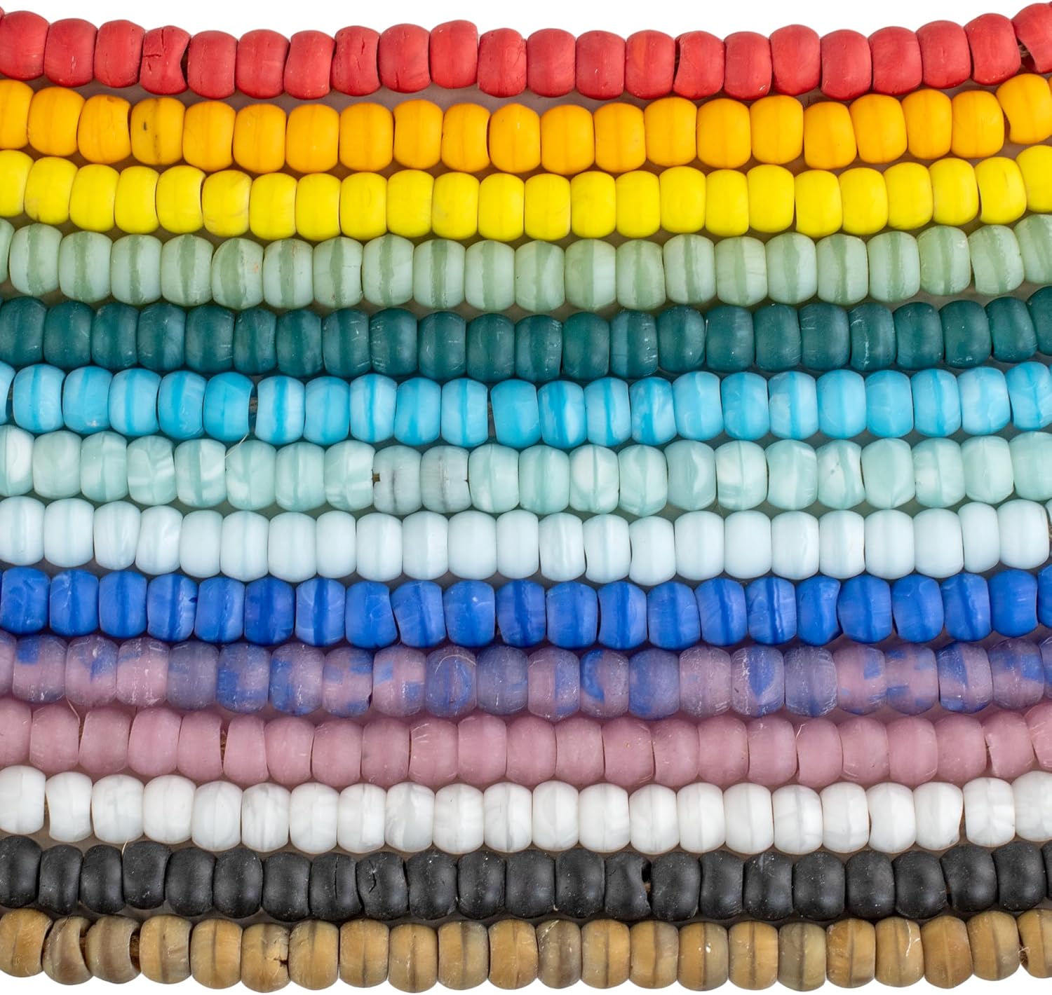 Glass Pony Bead Bundle – 12 Strand Set | Approx. 1200 Pressed Glass Beads in Assorted Colors | Classic Pony Beads for Jewelry Making, Crafts & DIY Projects
