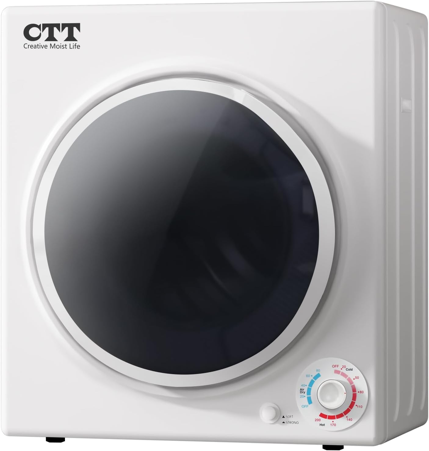 CTT Portable Clothes Dryers for Apartment 1500W, 3.5 cu.ft Compact Dryer for Laundry with 4 Drying Mode, 110V Dryer Machine with Stainless Steel Tub, Overheat Protection