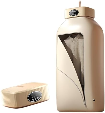 Compact Electric Clothes Dryer - Portable 360° Circulation Hanging Dryer, Energy-Saving Foldable Design for Quick Drying (Beige)