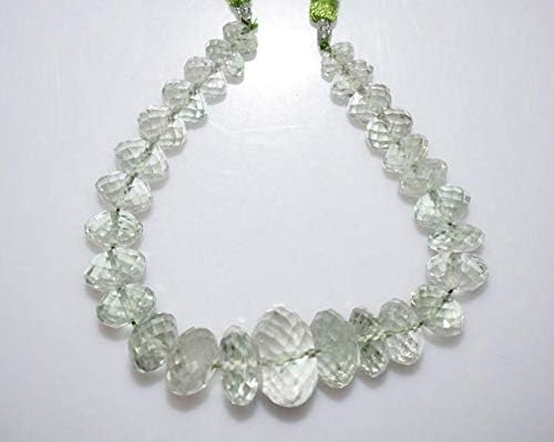 13 inch natural beads strand of 8-18.5mm faceted rondelle green amethyst gemstone beads for DIY jewelry - necklace, bracelet, earring, ring.