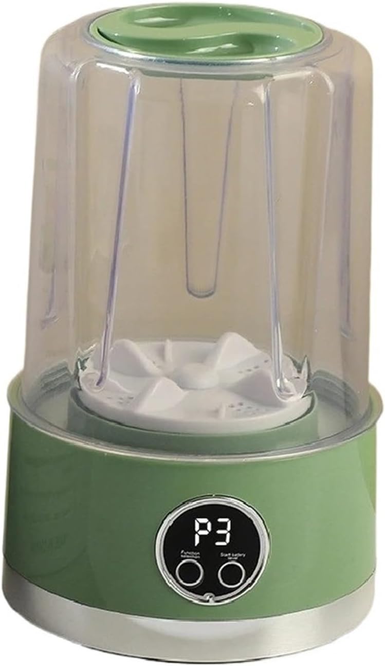 Portable Washing Machine, Cordless 1L Mini Washer USB Rechargeable 3000mAh 2-Speed Portable For Travel Socks Underwear Clothes Washing Cups,for Apartments, Homes, and Dorms(Green)