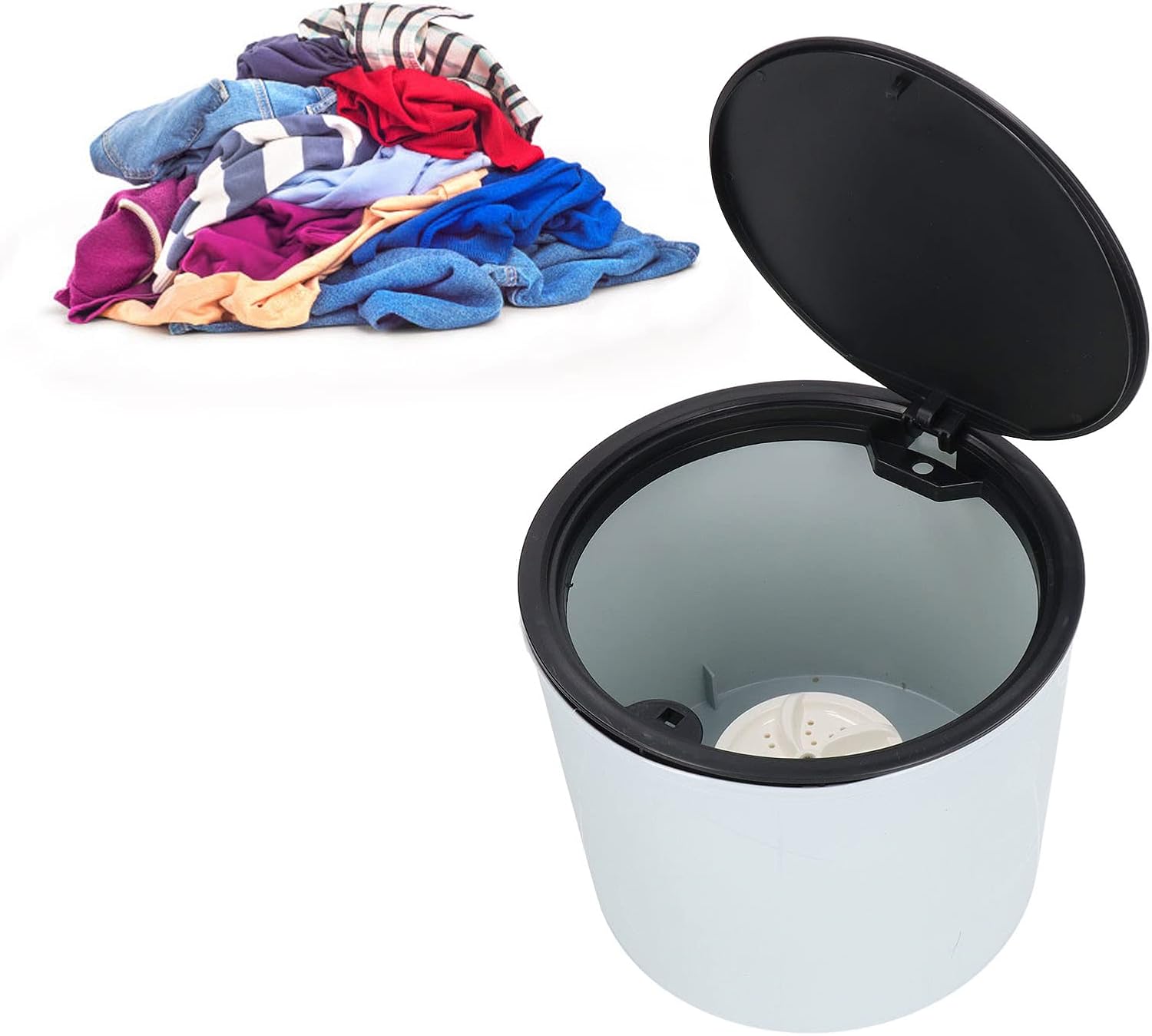 Portable Washing Machine,4.5 Litre High Capacity Mini Washer, Ewashing machine with Wash and Spin Cycles Function, Built in Drainage Basket, Non Slip Rubber Sole, for Dormitory Home Use