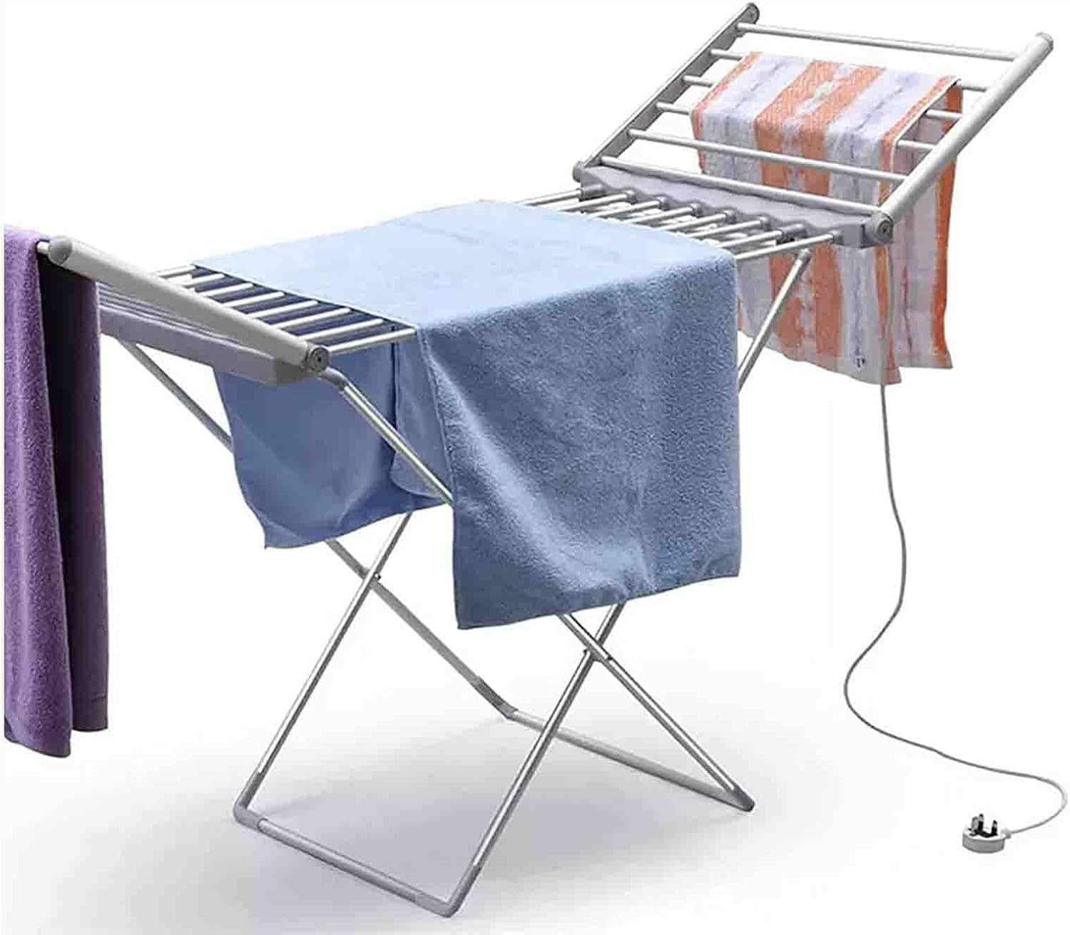 Electric Clothes Airer, Portable Folding Towel Warmer Drying Rack X-Legs Stable Standing Heating Dry Racks Energy-Efficient Laundry Dryer 18 Bars The New