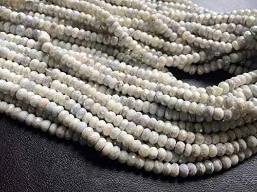 14 inch Strand Natural White Sapphire 5.5 mm rondelle Faceted Beads for Jewelry - White Sapphire Coated Faceted rondelle Beads, Sapphire Beads, White Sapphire Necklace, 5.5mm, 14 inch Strand