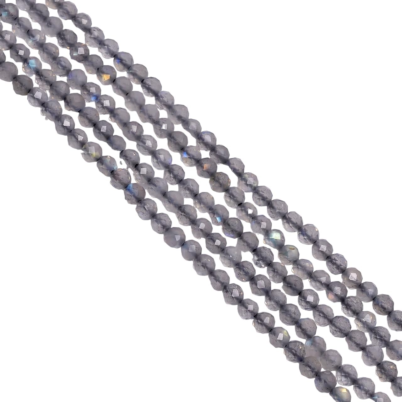 Natural Labradorite Gemstone Round Faceted Beads 3X3 mm 50 Strand 13