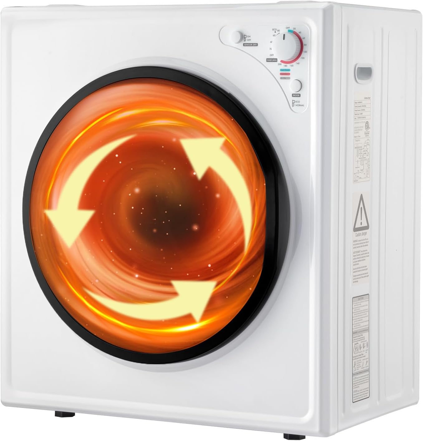 ROVSUN 9LBS -1400W Portable Clothes Dryer with Easy Control Knob, White