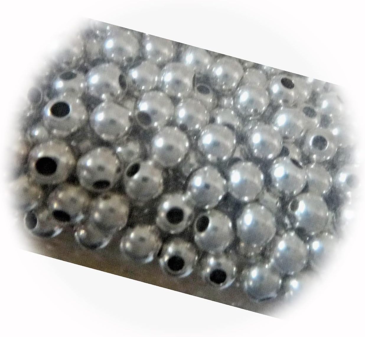 New 50 Sterling Silver 4mm Diameter Plain Round Beads 1mm Hole for stringing CII3885SEE