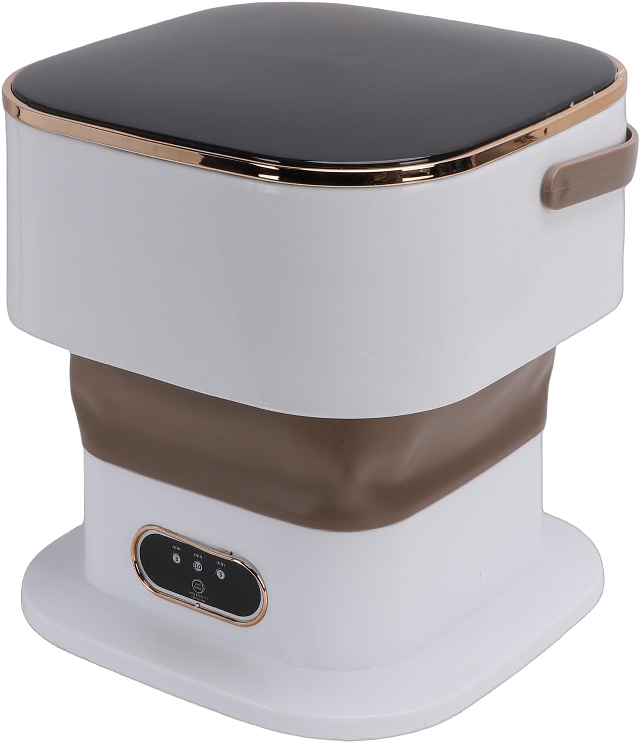 BRRNOO Foldable Washing Machine Portable Mini Underwear Washer with Adjustable Timer 3 Cleaning Modes 15L Capacity for Home Office Travel Khaki Color