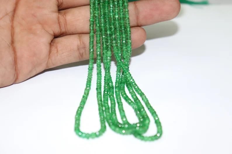 Tsavorite Faceted Rondelle Beads 3-3.5 mm Tsavorite Faceted Beads Tsavorite Rondelle Beads Tsavorite Beads Strand