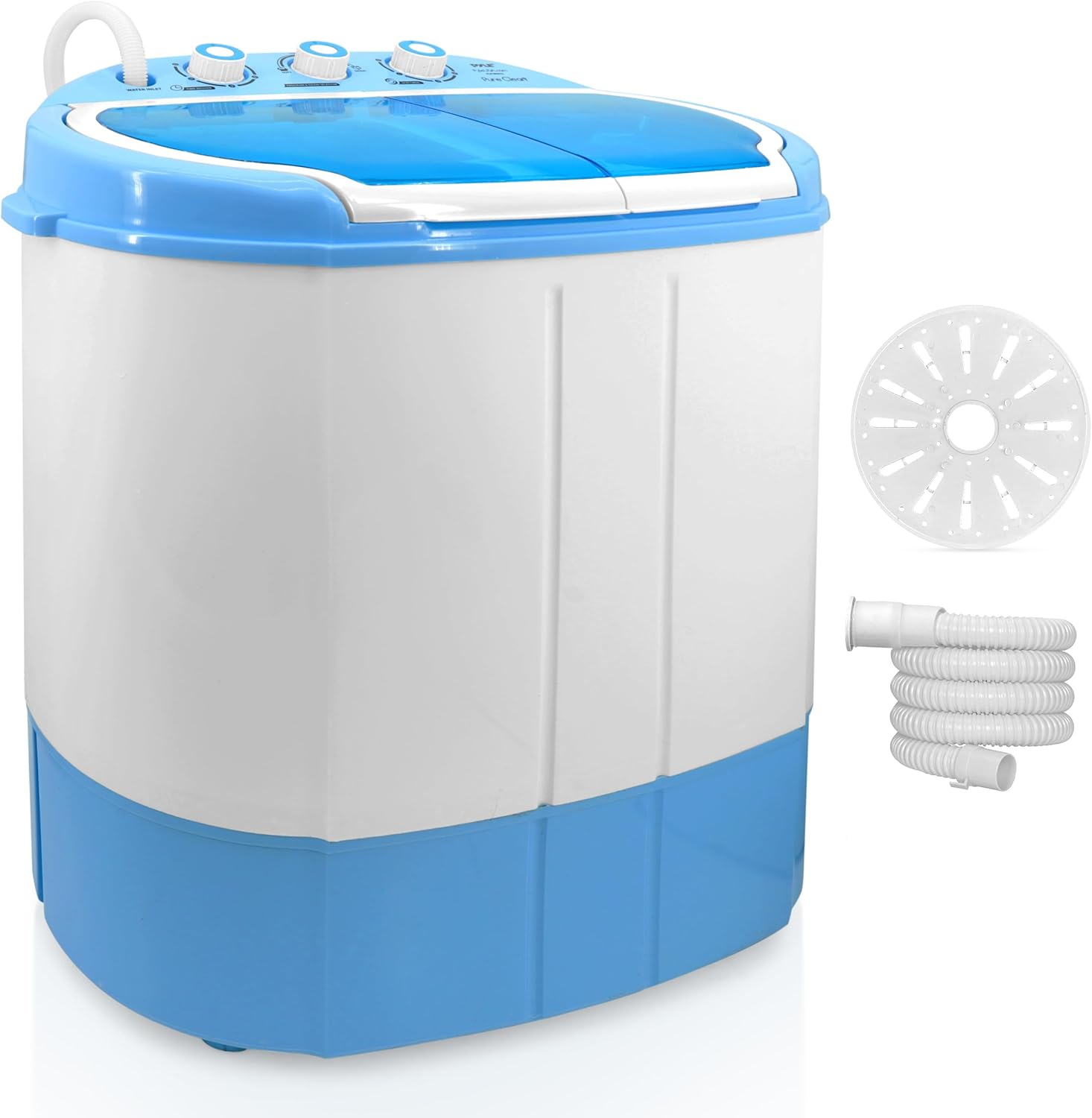 PURE CLEAN Washing Machine Portable 2-in-1&Spin-Dryer-Convenient Top-Loading Easy Access,Energy&Water Efficient Design,Ideal for Smaller Loads-No Special Parts or Plumbing Required-2 FT Drainage Hose